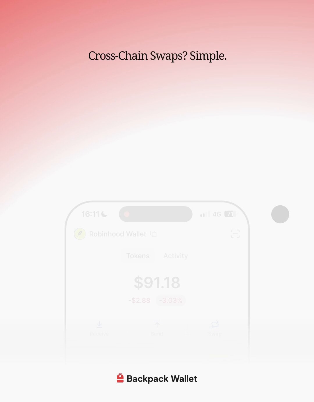 Backpack Wallet cross-chain swap demonstration