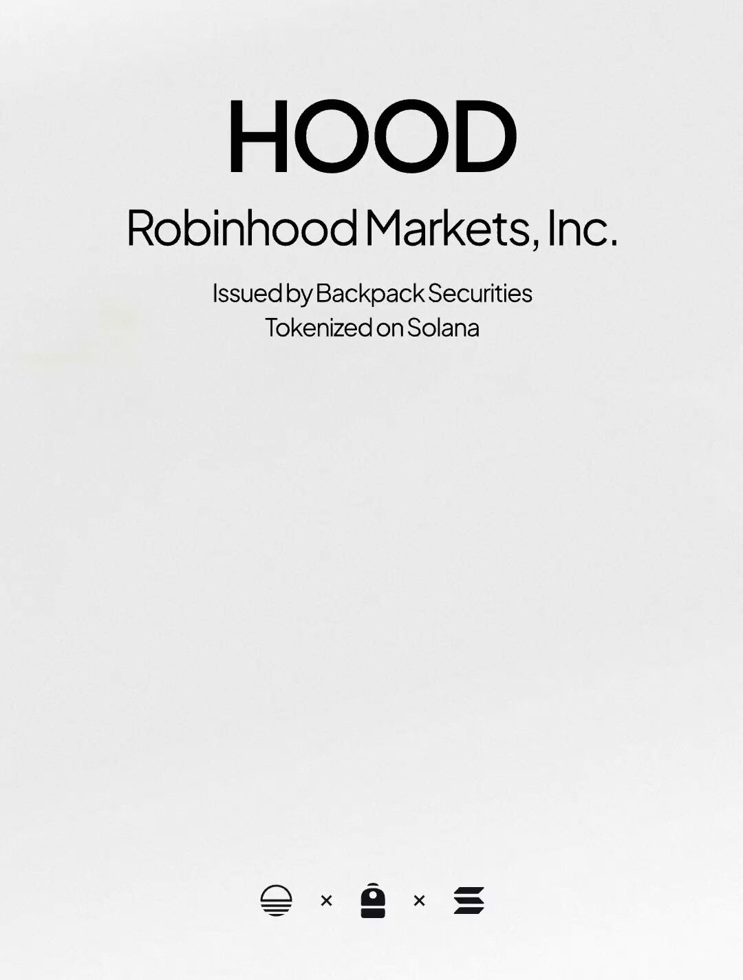 Backpack HOOD tokenized stock launch